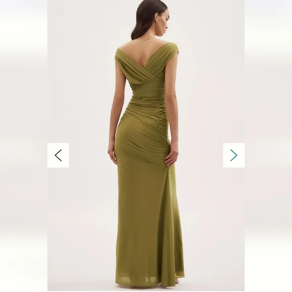 NWT Ronny Kobo Rouched Sophia Maxi Dress in Willow size XS - Picture 6 of 9